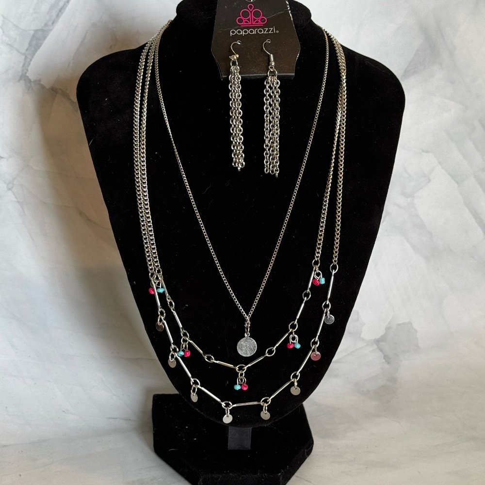 Paparazzi Necklace and Earrings